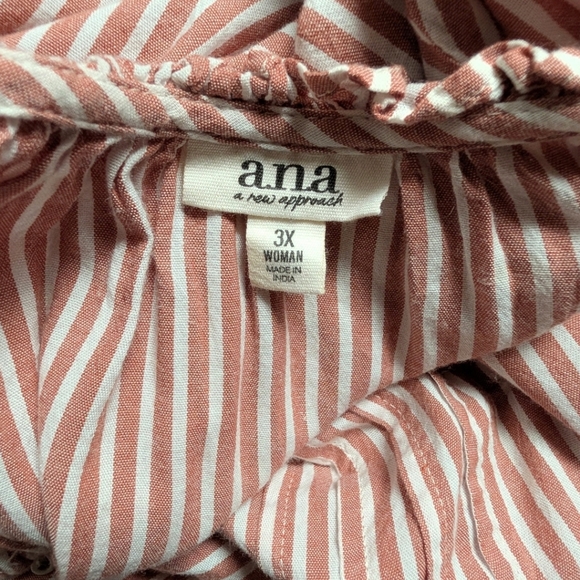 ANA A New Approach Striped Boho Peasant Top 3X - Picture 4 of 4